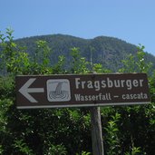 Fragsburger Wasserfall Schild