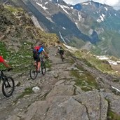 Pfossental Eisjoechl Stettiner Huette Weg nach Pfelders Mountainbiker