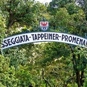 tappeinerweg schild bei dorf tirol oberhalb meran ortsteil gratsch