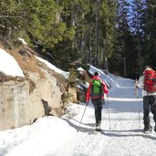 Schneeschuhwanderung Kreuzjoechel Meran Weg nummer escursione ciaspole inverno merano
