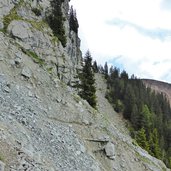 weg nr bei ifingerscharte felsen rutschgefahr