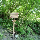 wegweiser bei platt ausgang schluchtenweg