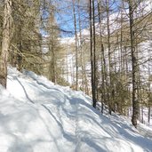 weg nr nach lafetzalm bei unser frau in schnals winter