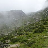 nebel aufstieg nicht markierter steig formazon alm zum seabl