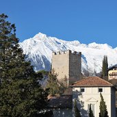 meran winter pulverturm schnee auf texelgruppe